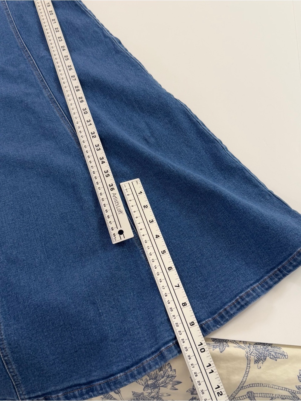 Old Navy Dress Womens Medium Seamed Square Neck Midi Fit & Flare Denim New - Picture 5 of 9